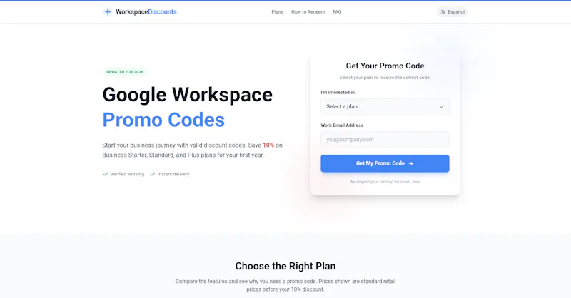 Google Workspace Promo Codes screenshot 1