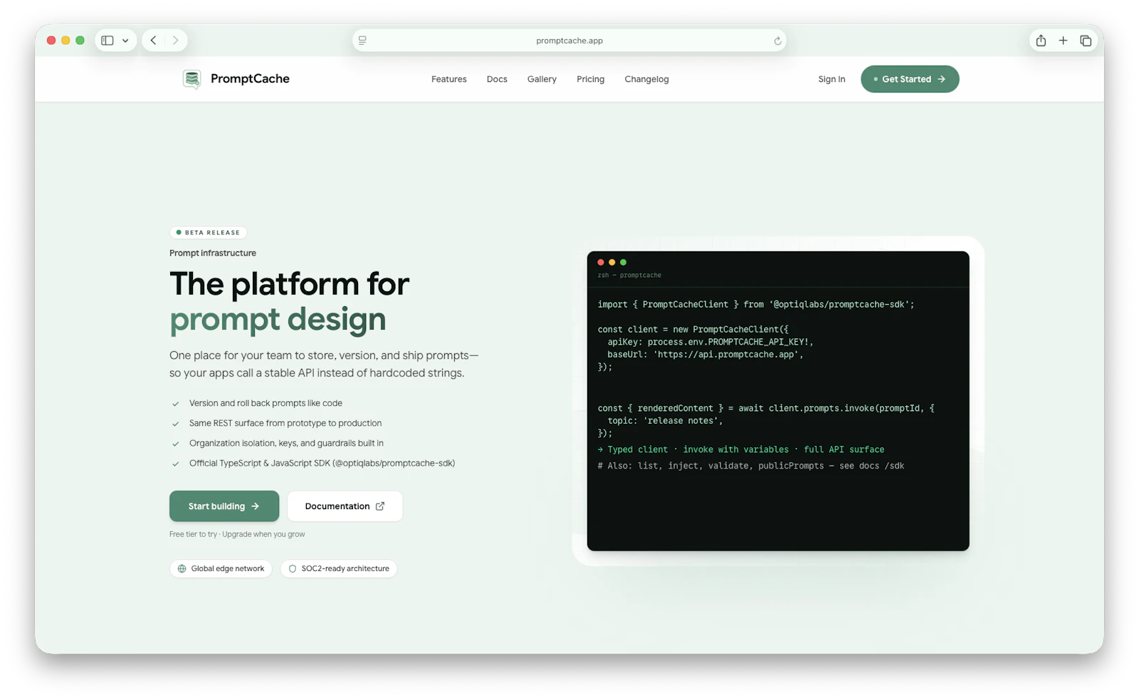 PromptCache screenshot 2
