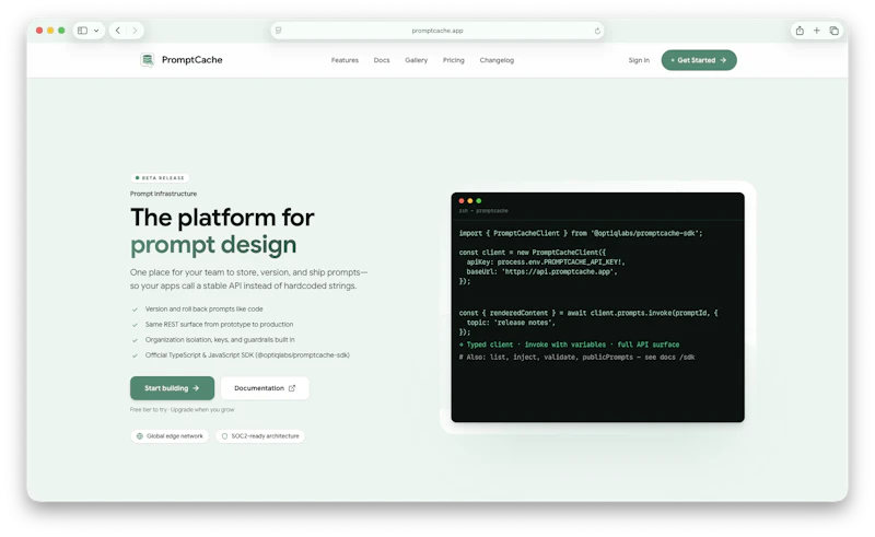 PromptCache screenshot 2