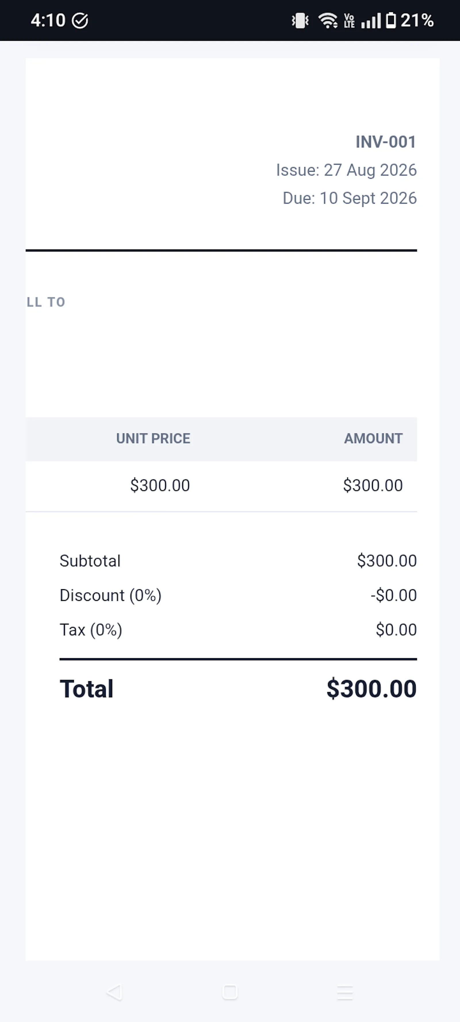 InvoiceBlade — Freelancer Invoice screenshot 2