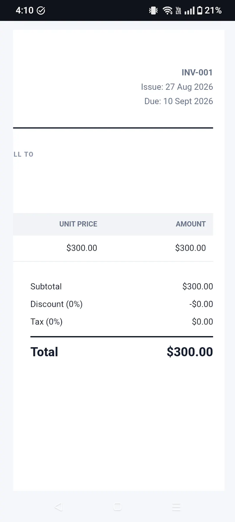 InvoiceBlade — Freelancer Invoice screenshot 2