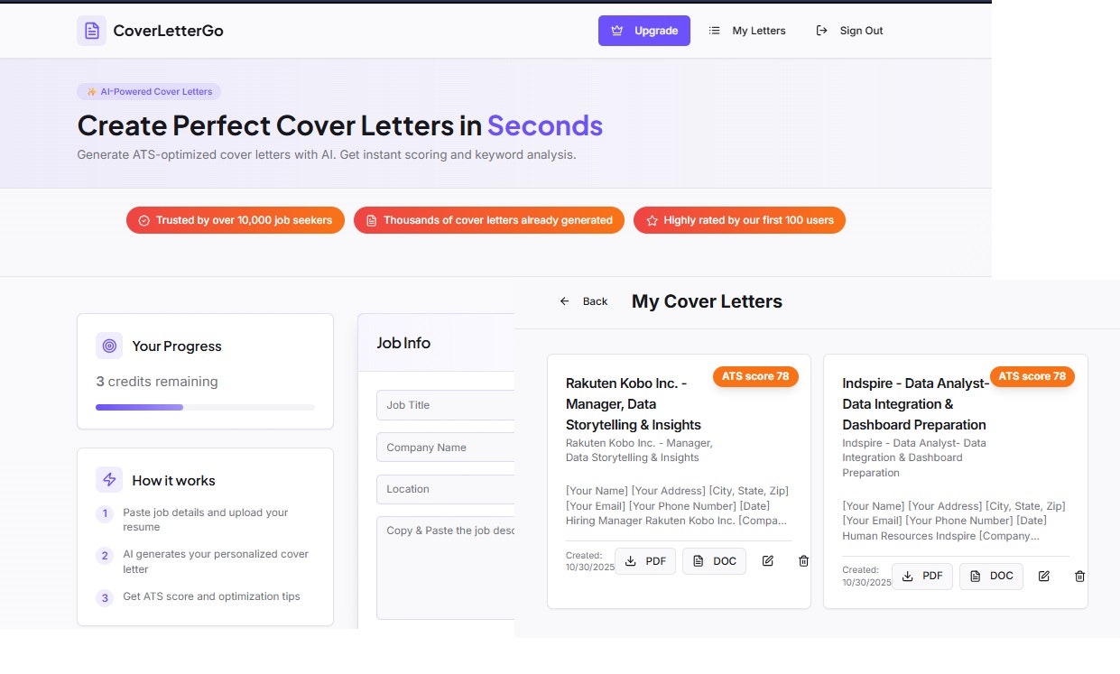 CoverLetterGo gallery image