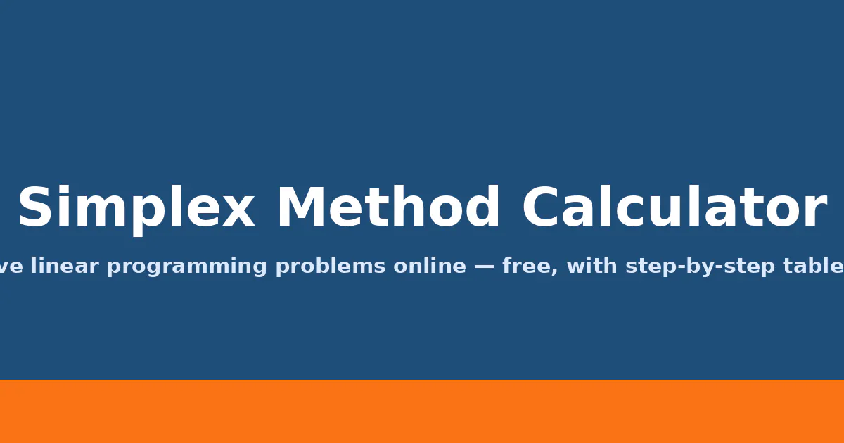 Simplex Method Calculator gallery image
