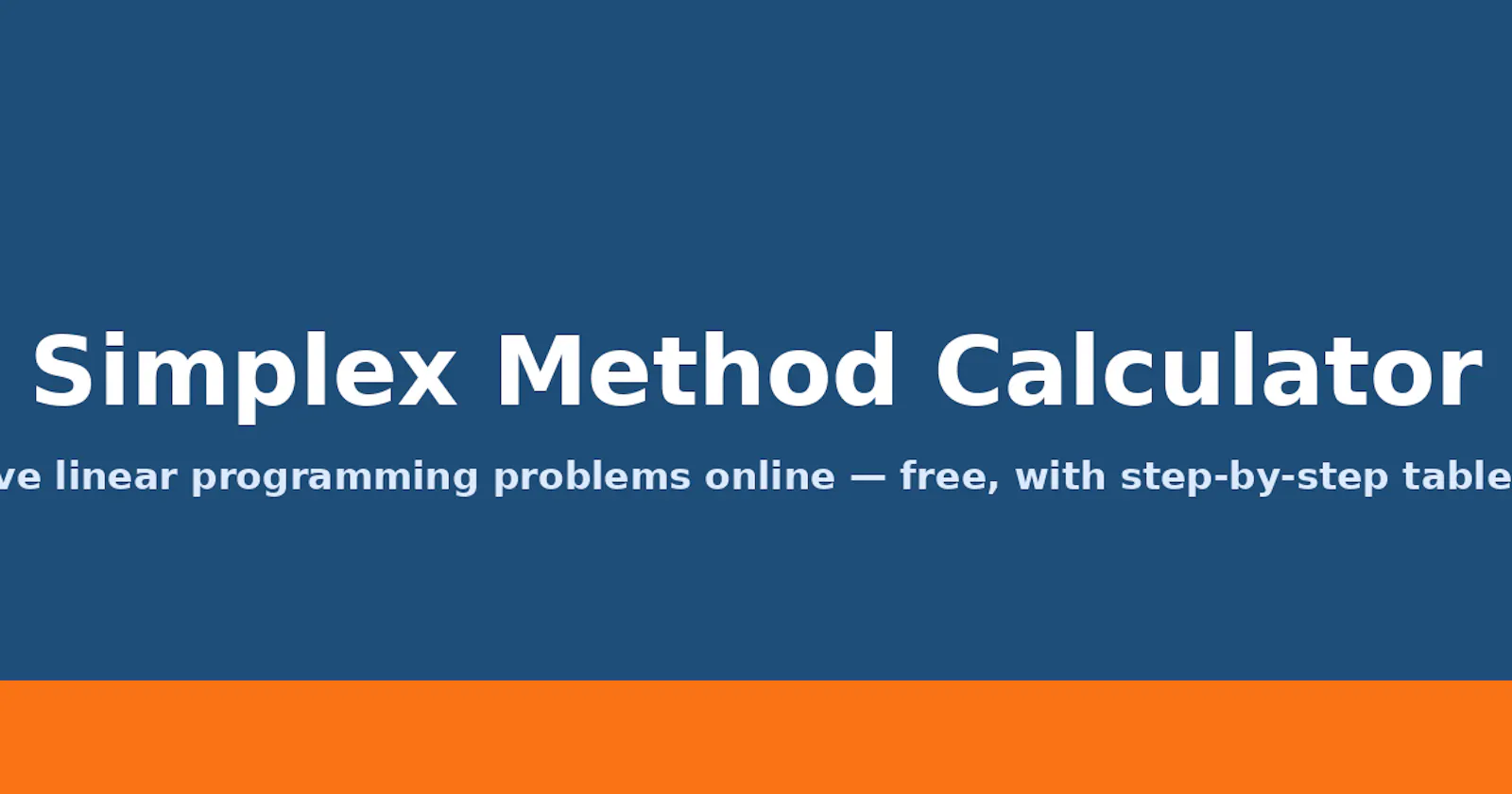 Simplex Method Calculator screenshot 1