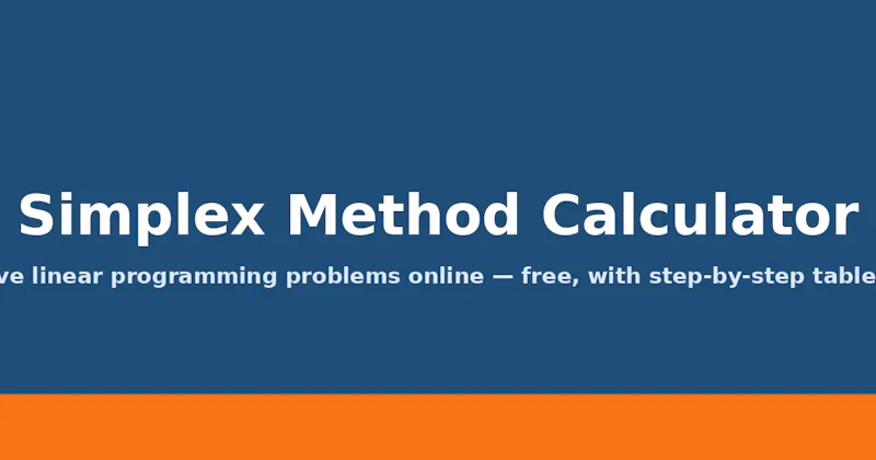 Simplex Method Calculator screenshot 1
