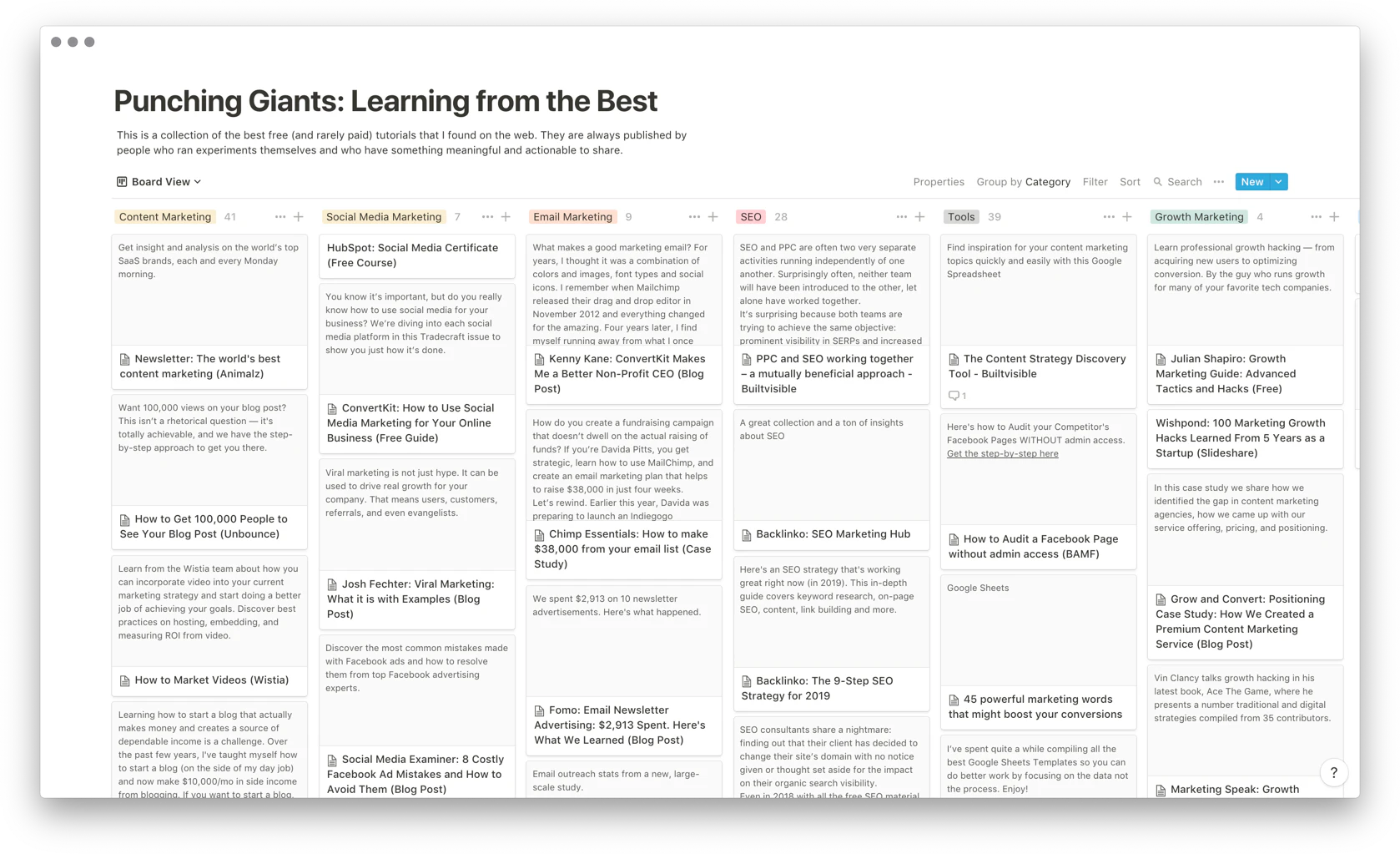 Growth Experiments List