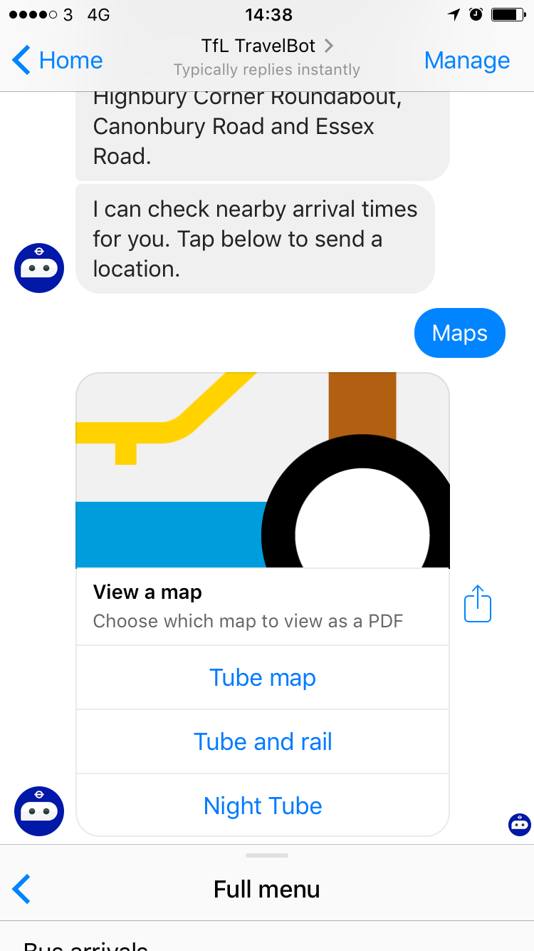 TfL TravelBot gallery image