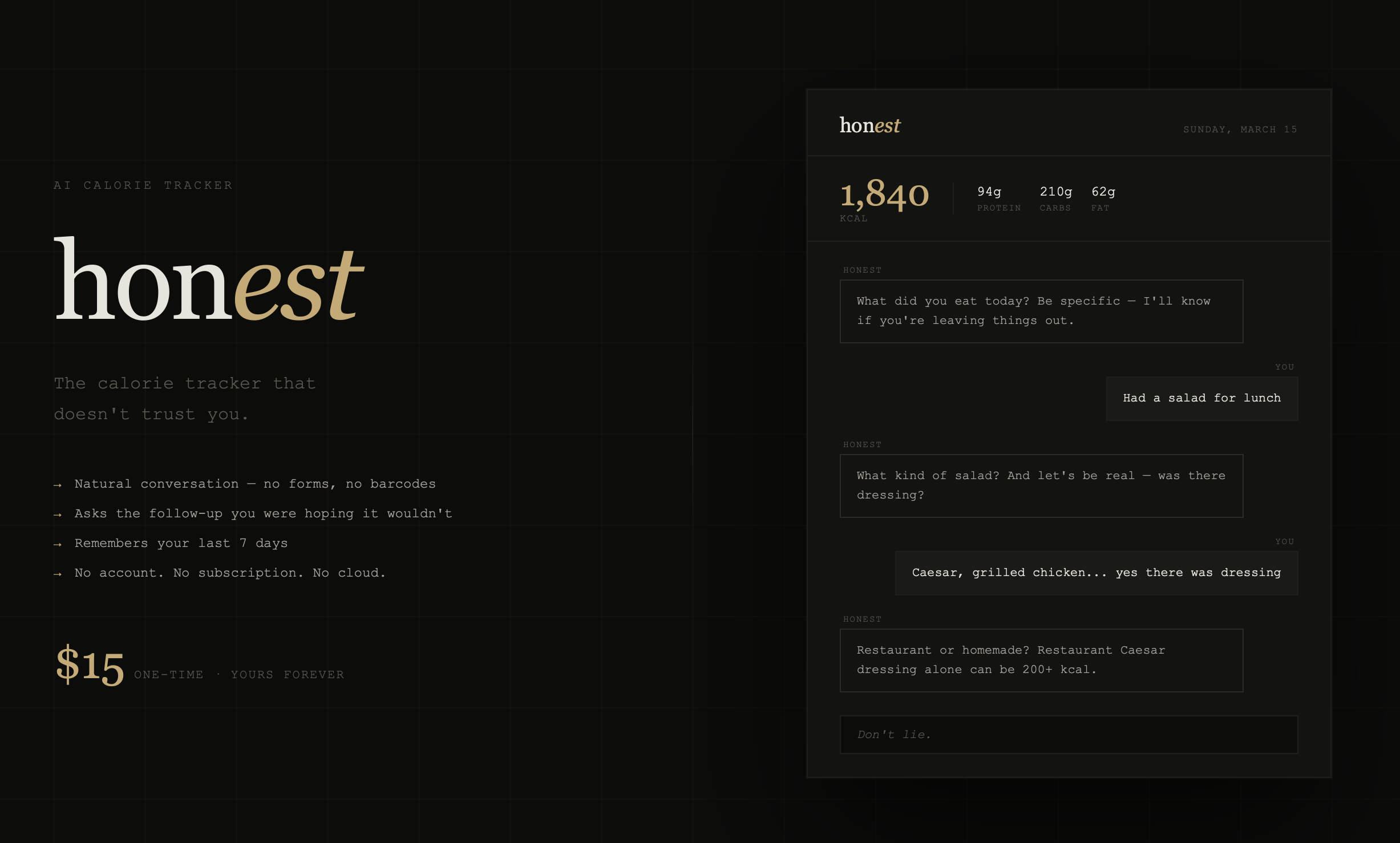 Honest  - Screenshot 3 showing product features and functionality
