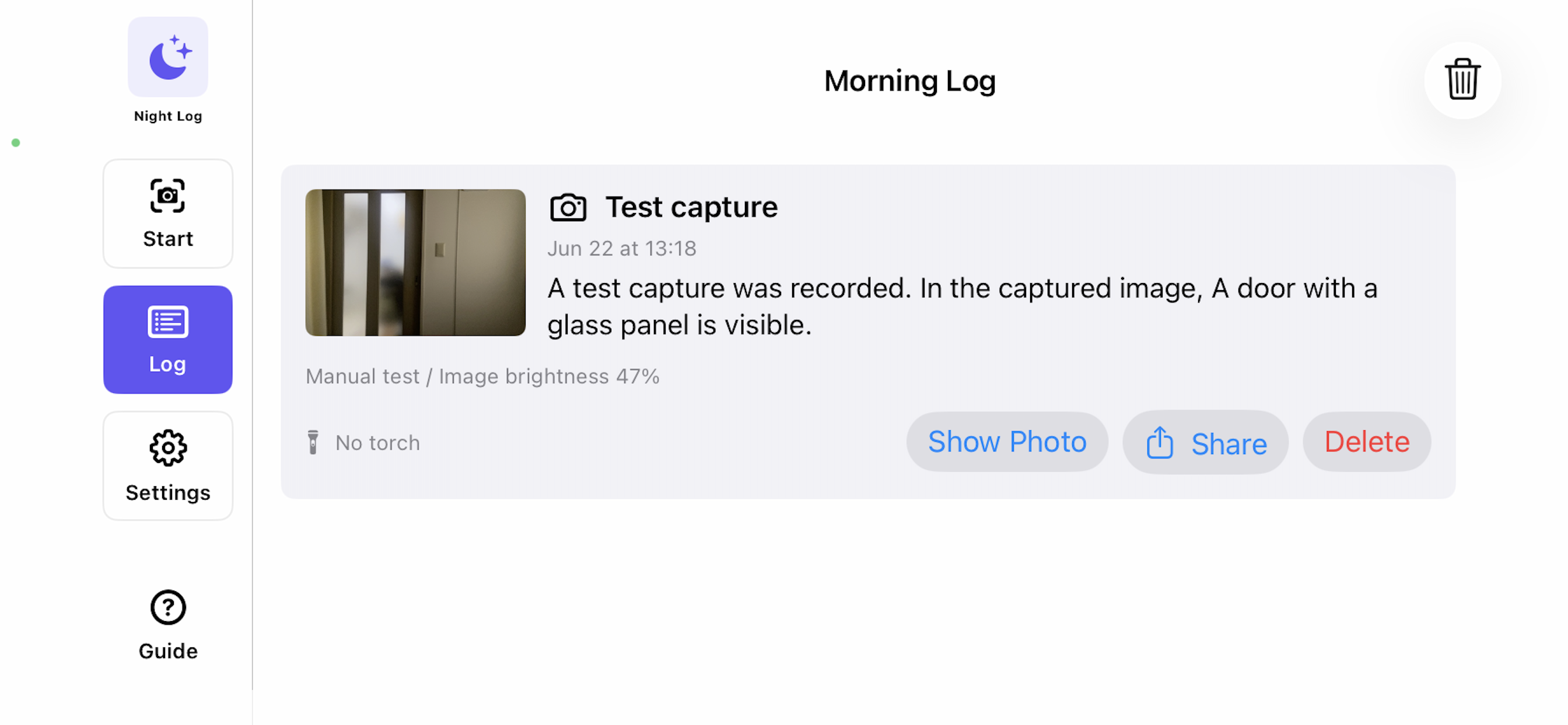 Night Event Log gallery image