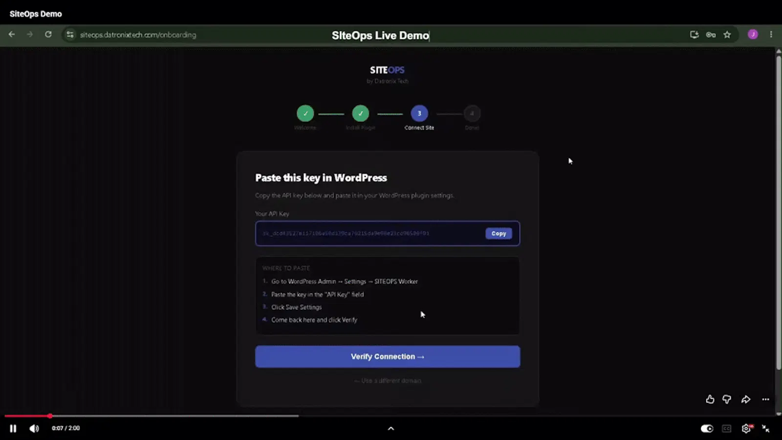 SiteOps screenshot 1 (video preview)