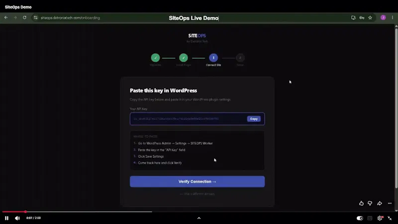SiteOps screenshot 1 (video preview)