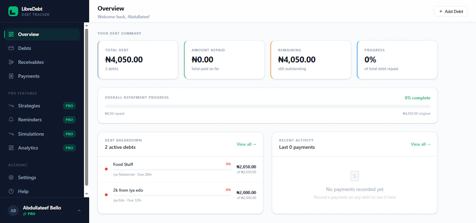 LibreDebt screenshot 4