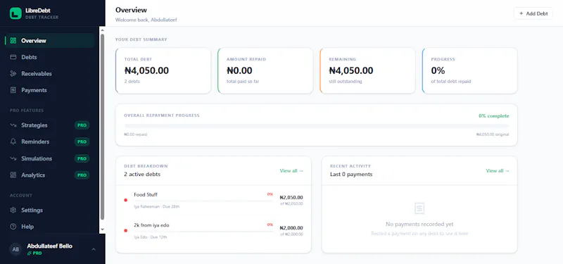 LibreDebt screenshot 4