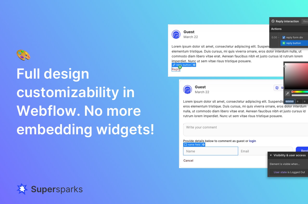 SupersParks: Webflow -Kommentar -Abschnitt App Medien 4