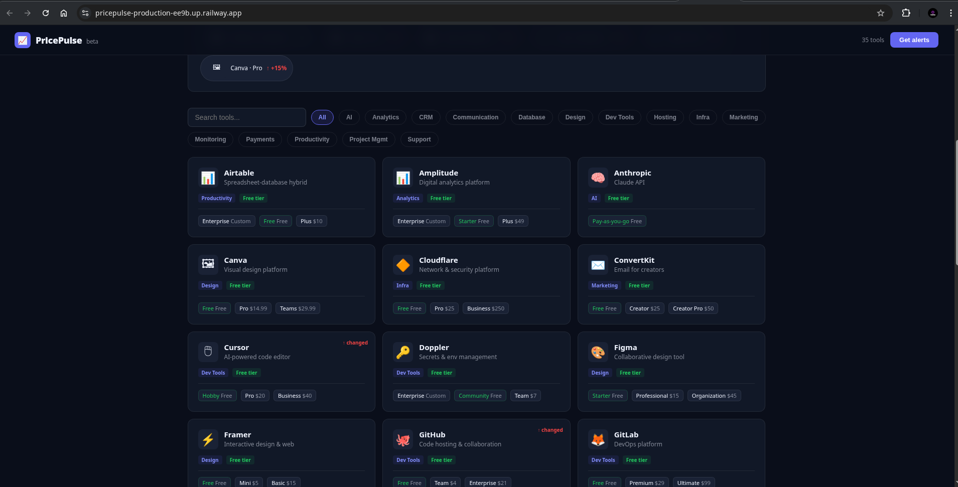 PricePulse — SaaS Price Tracker gallery image