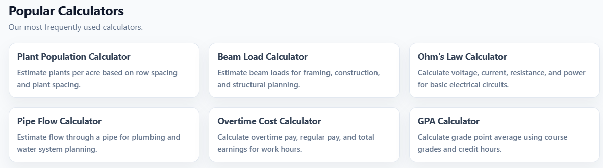 TinyCalculators.com gallery image