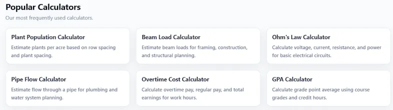 TinyCalculators.com gallery image