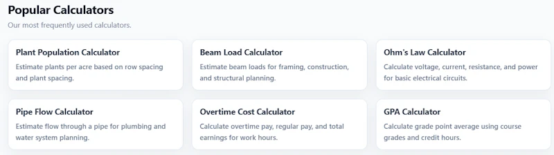TinyCalculators.com screenshot 3