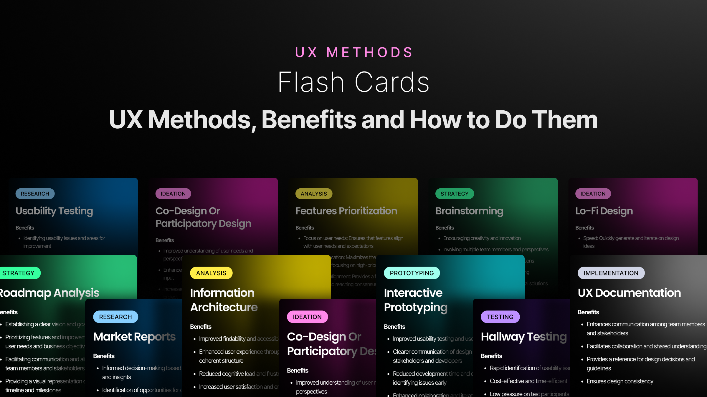 Cartões de flash de design ux media 2