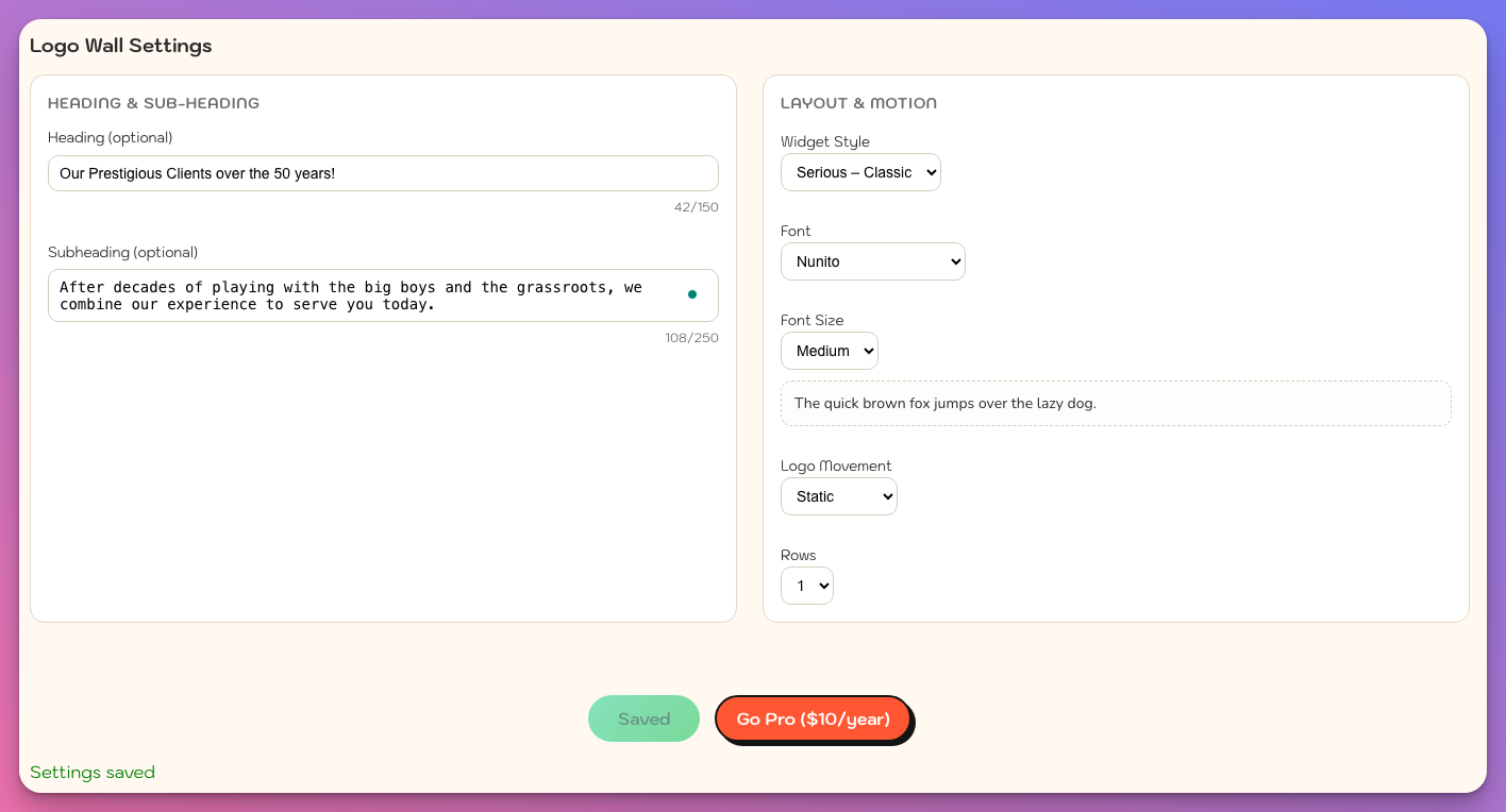 Client Logo Wall - Screenshot 3 showing product features and functionality