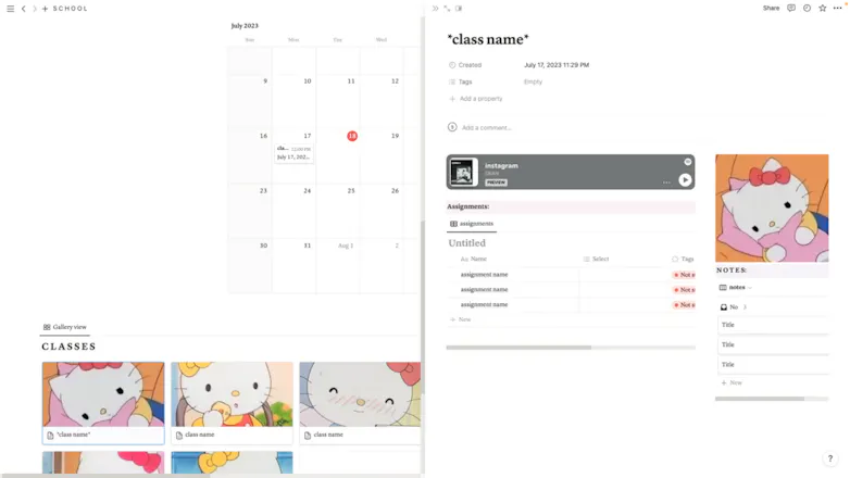 Hello Kitty School Template gallery image