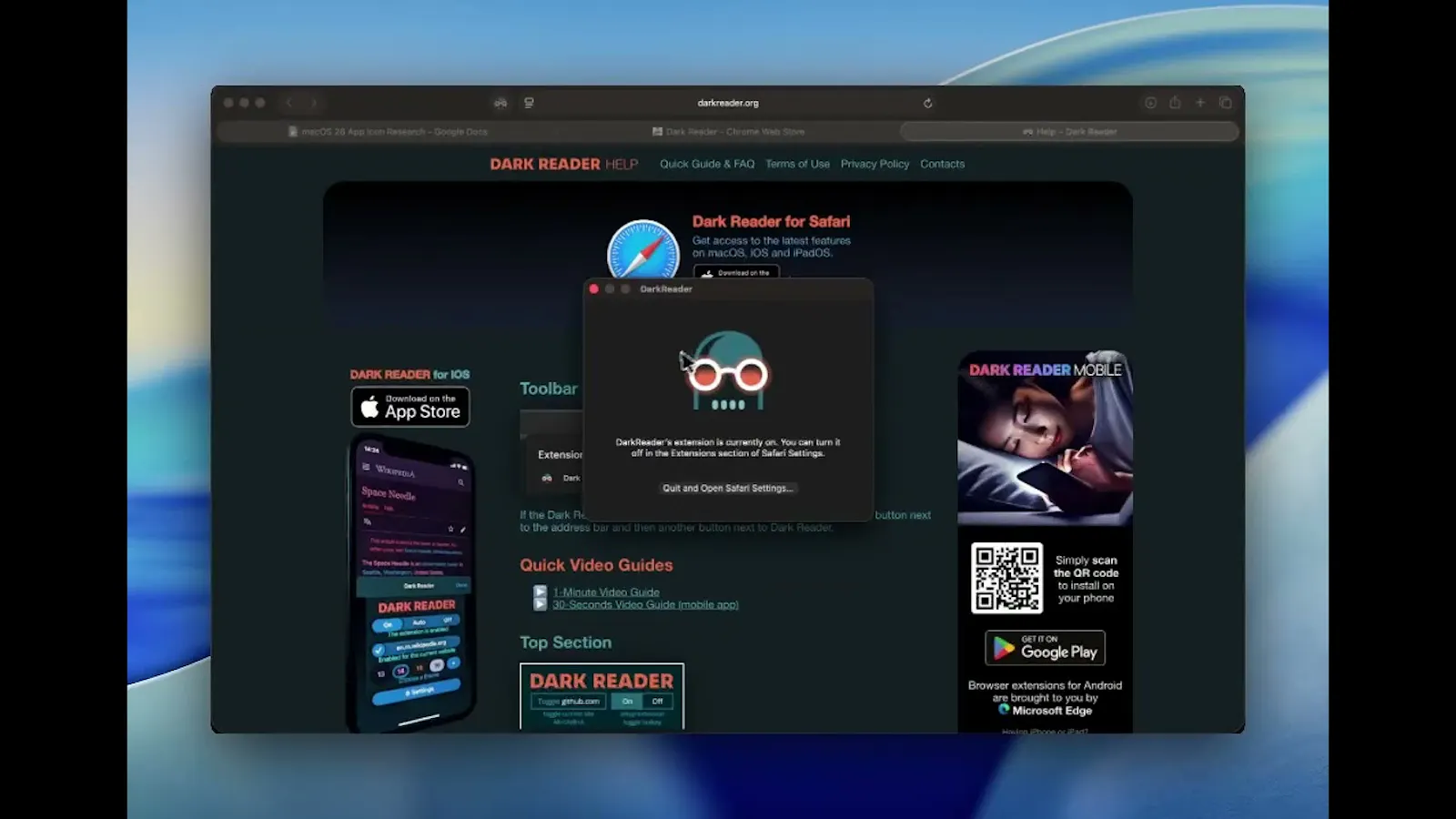 Viaduct Chrome Extensions in Safari screenshot 1 (video preview)