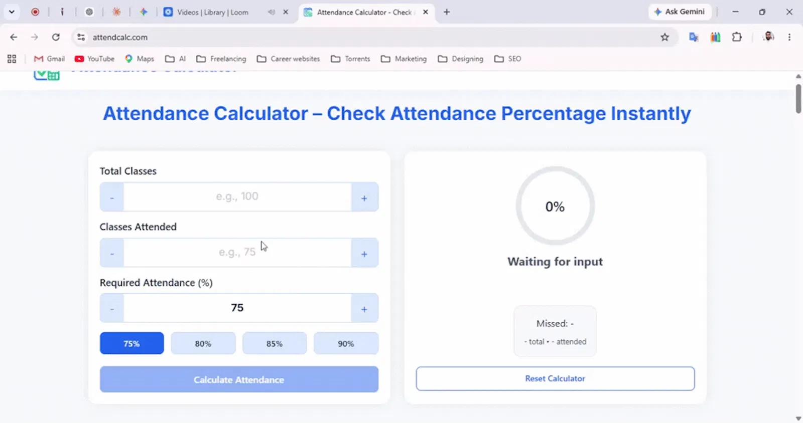 Attendance Calculator screenshot 1 (video preview)