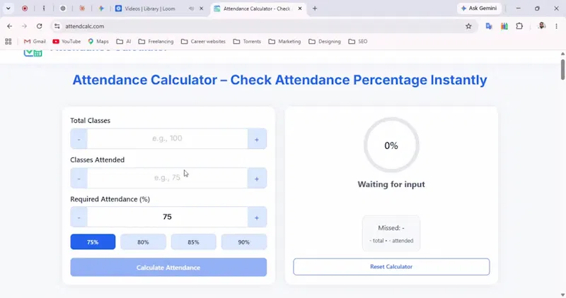 Attendance Calculator screenshot 1 (video preview)