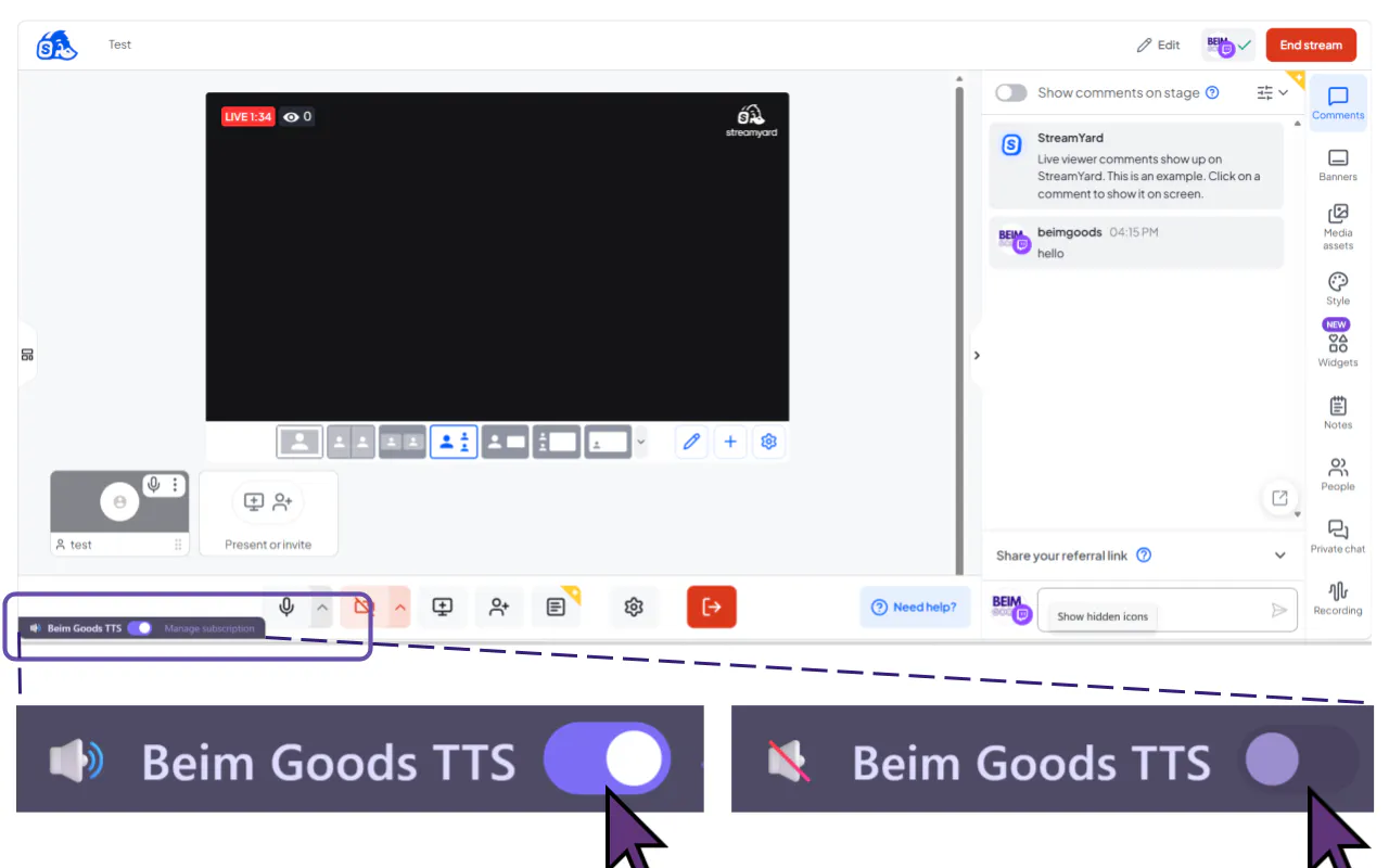 Beim Goods Livestream Chat TTS gallery image
