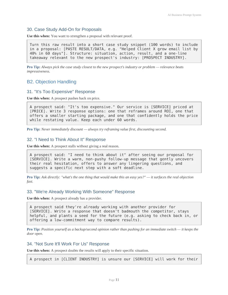 AI Business Prompt System screenshot 3