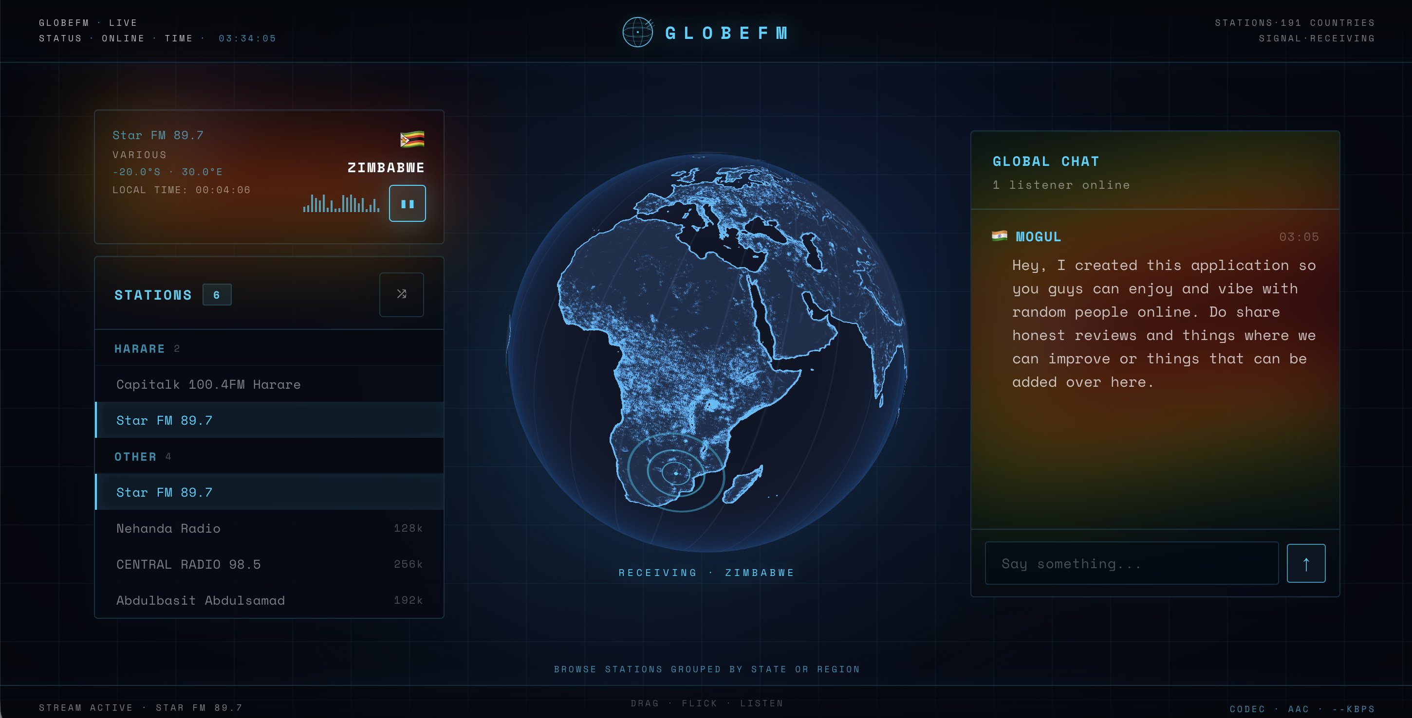 GlobeFM — Live Radio From Every Country - Screenshot 3 showing product features and functionality