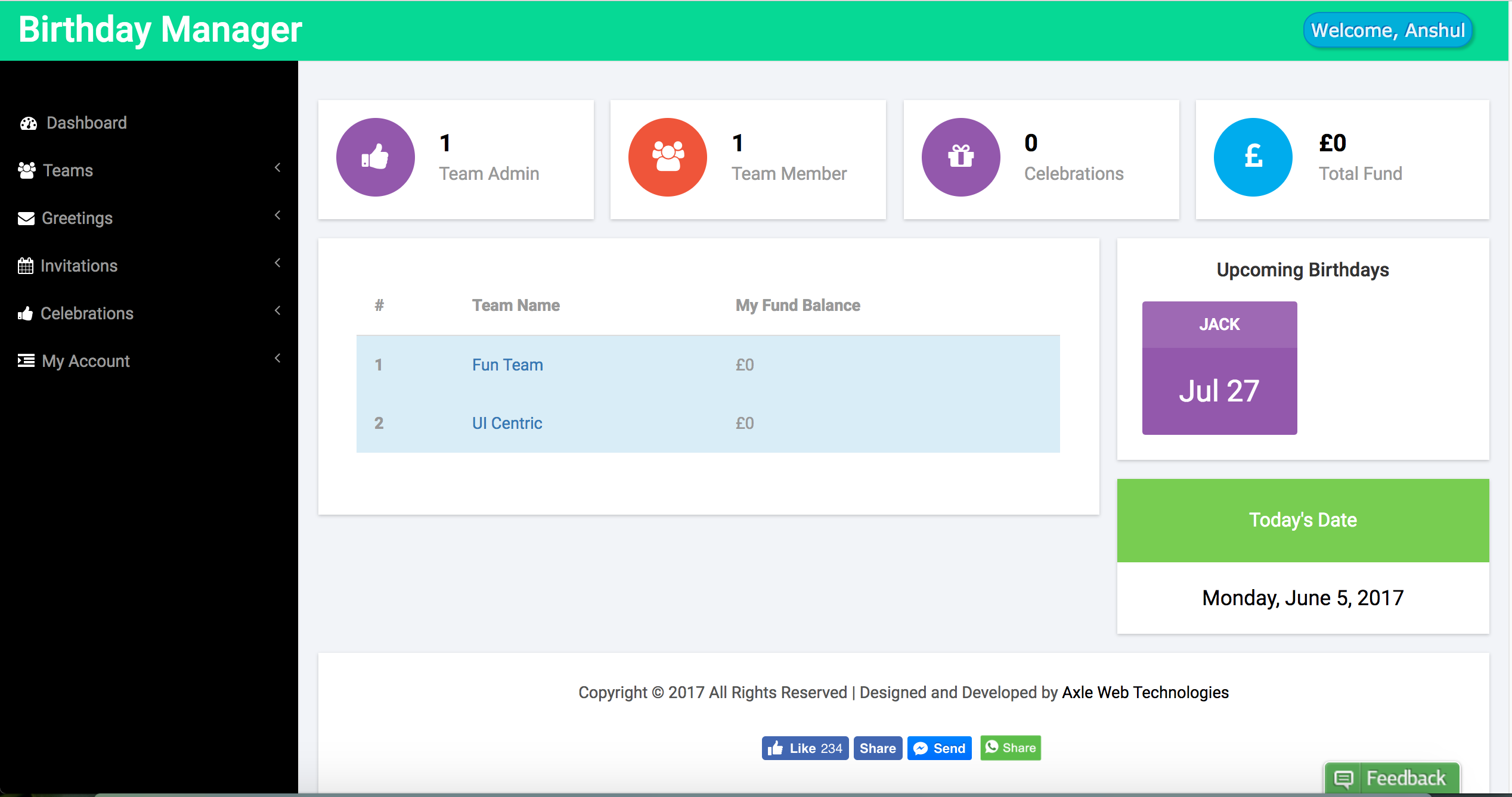 Online Birthday Manager gallery image
