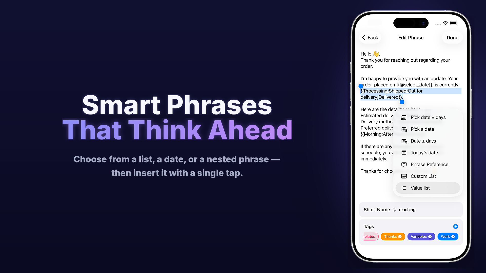 Text Preset: Keyboard Phrases gallery image