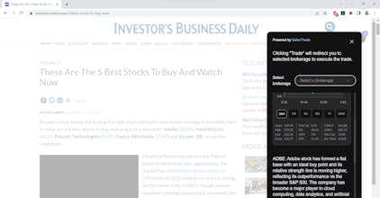 SaberTrade Browser Extension gallery image