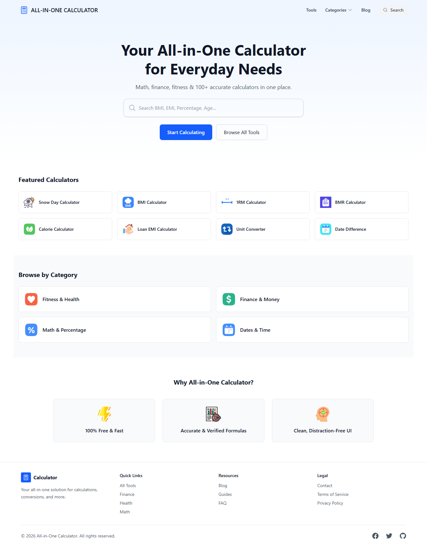All In One Calculator - Screenshot 2 showing product features and functionality