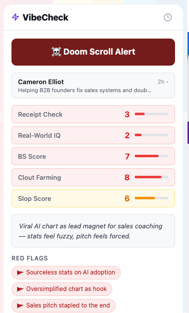 Vibecheck for LinkedIn - Screenshot 3 showing product features and functionality