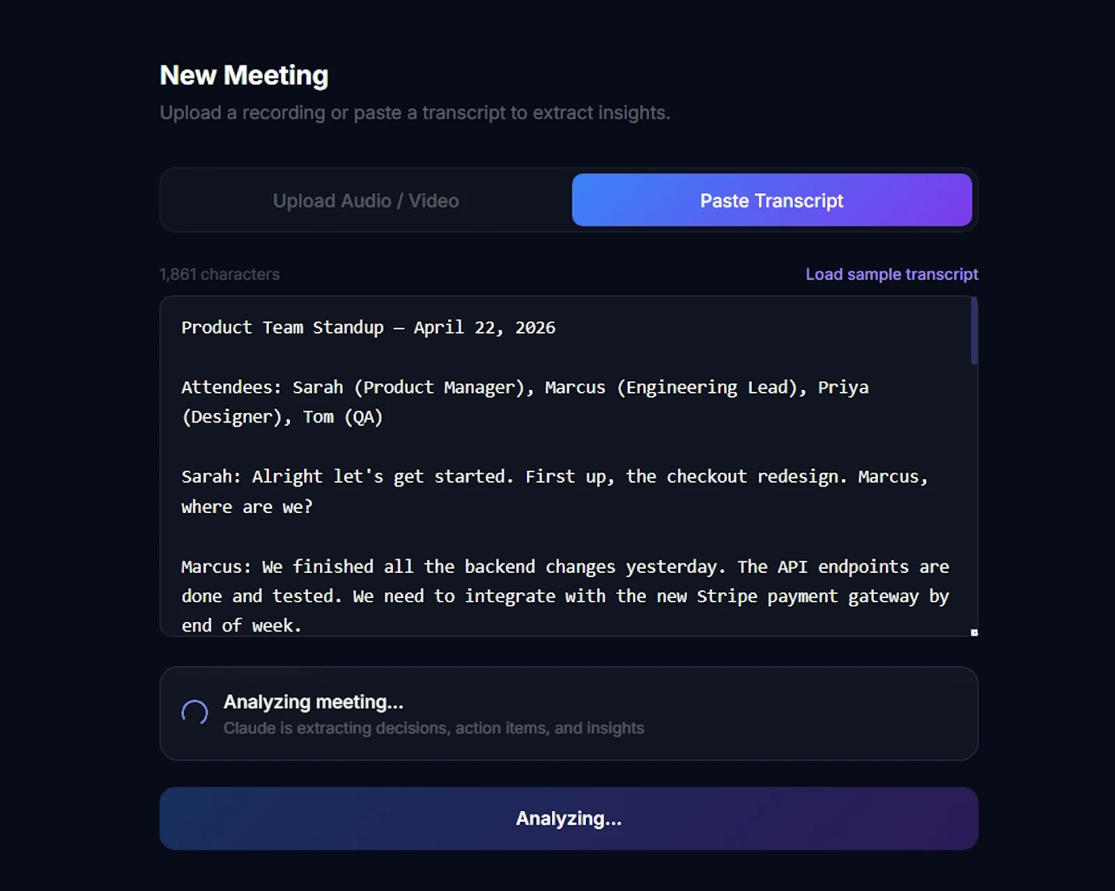 MeetingMind screenshot 2