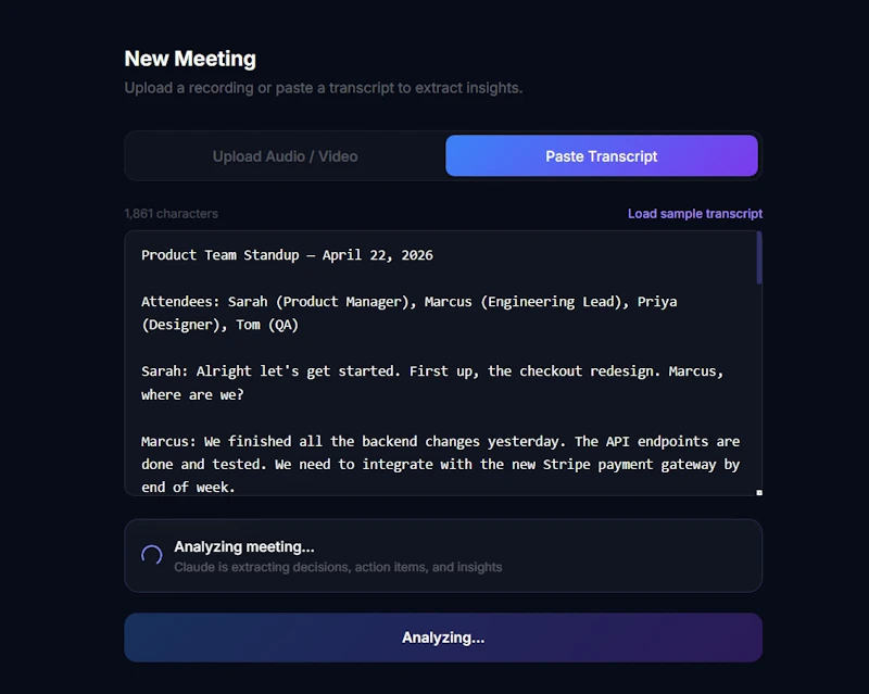 MeetingMind screenshot 2