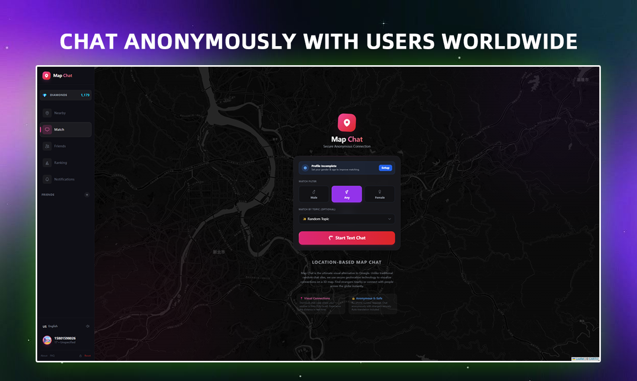 Map Chat - Main product screenshot demonstrating key features and user interface