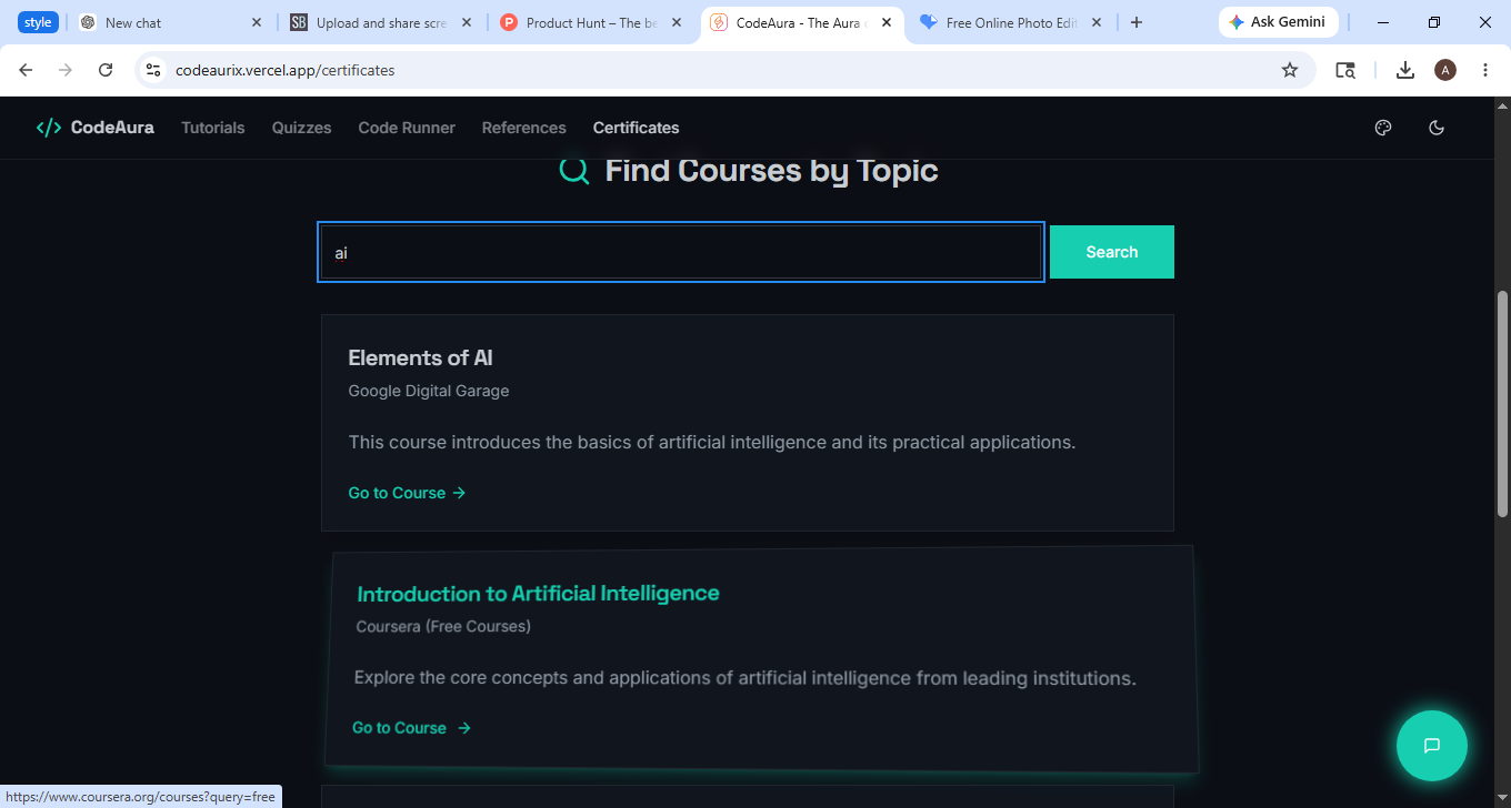 CodeAurix — Learn, Code, Build with AI gallery image