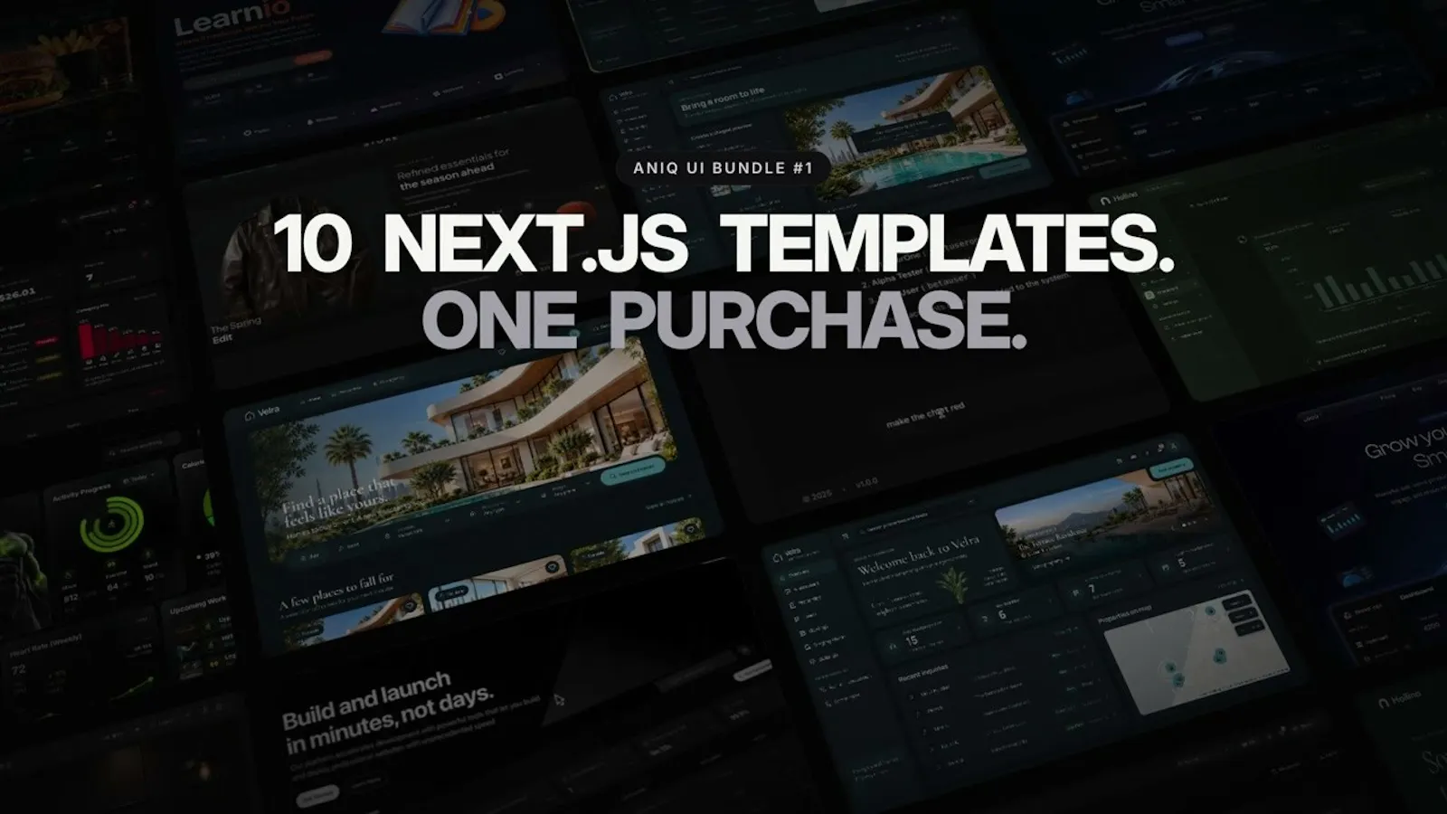 Aniq UI Bundle: 10 Next.js Templates screenshot 1 (video preview)