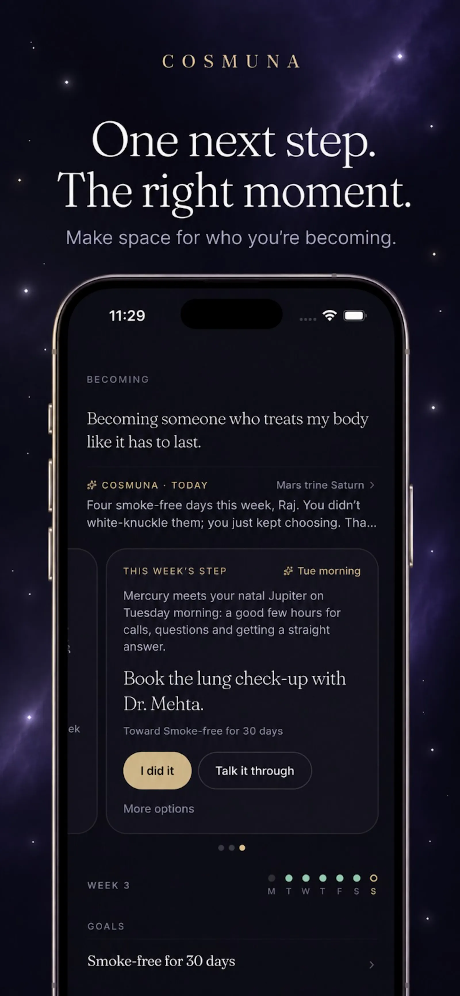 Cosmuna - Astrology-Native AI Coach screenshot 2