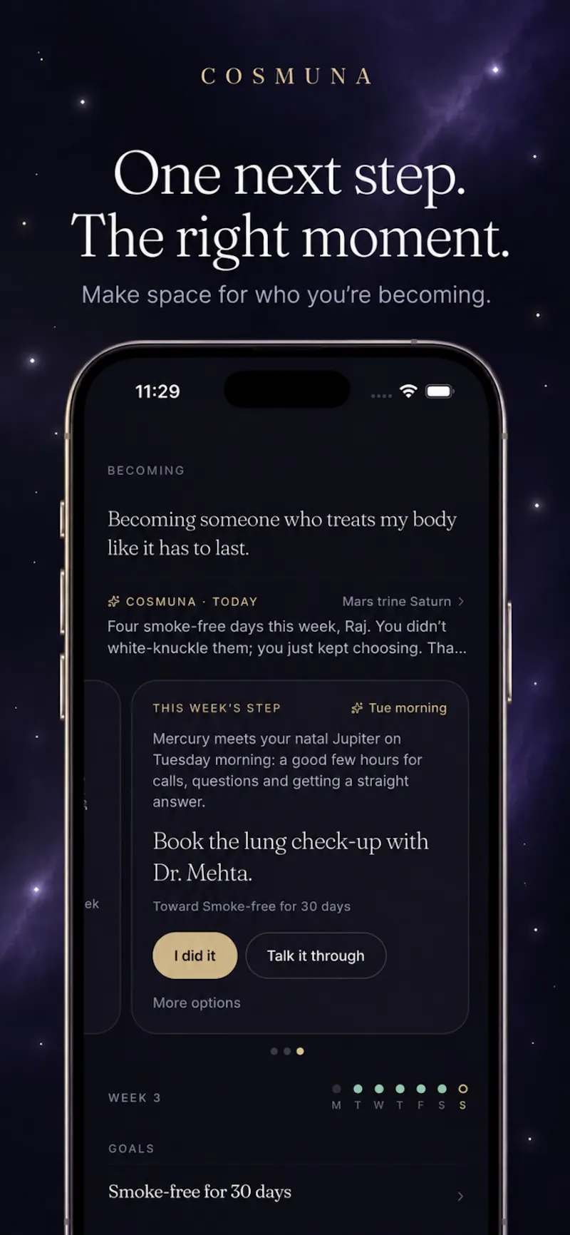 Cosmuna - Astrology-Native AI Coach screenshot 2
