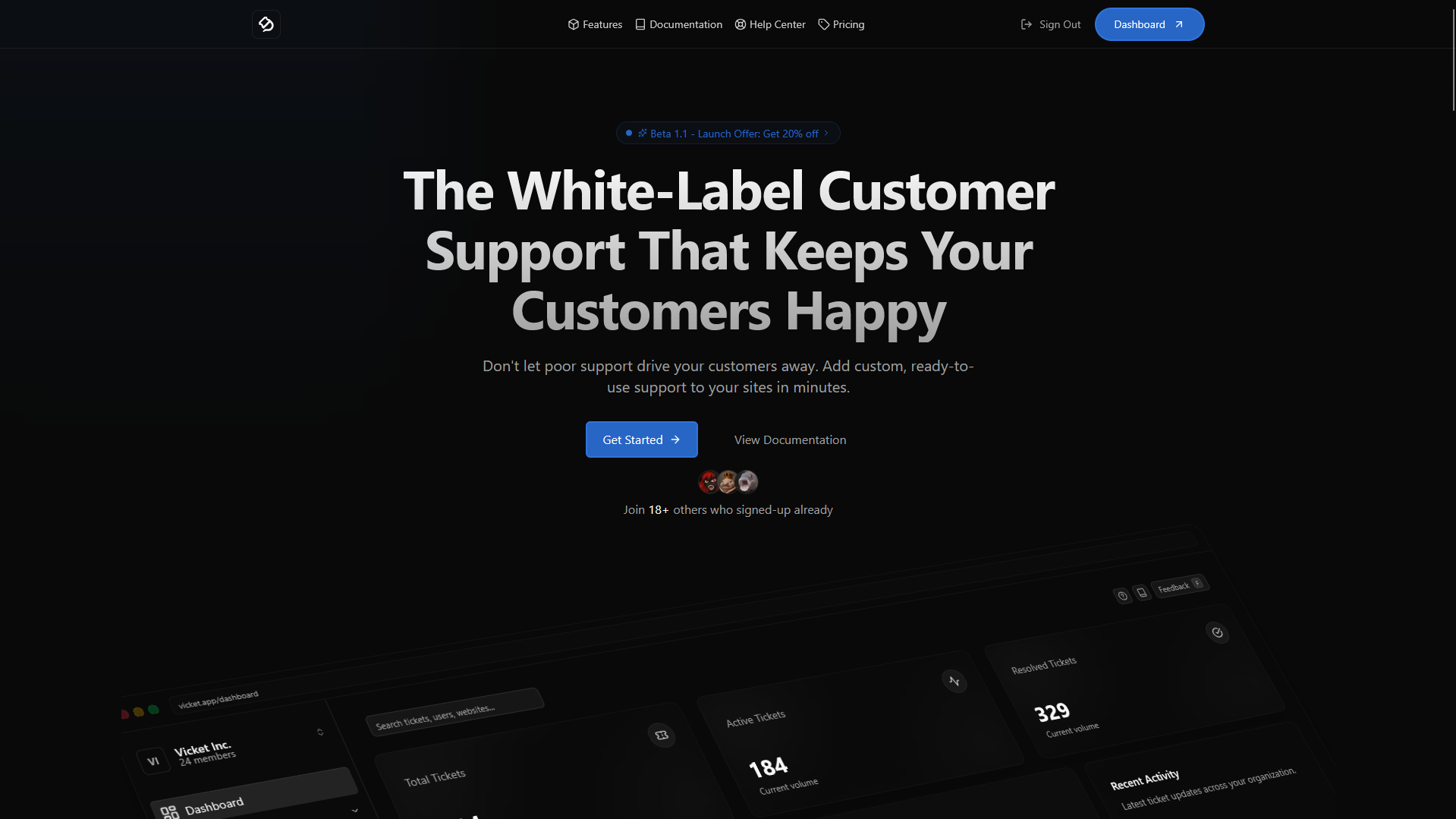 Vicket - Main product screenshot demonstrating key features and user interface