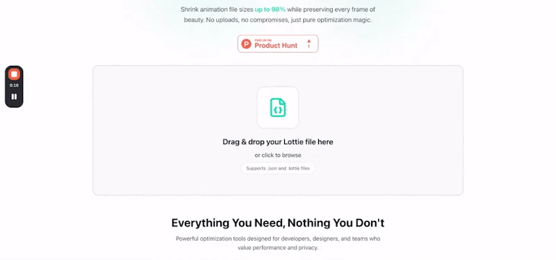 TinyLottie screenshot 1 (video preview)