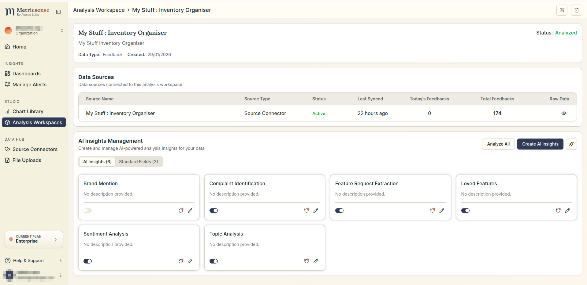 Metricsense - Screenshot 2 showing product features and functionality