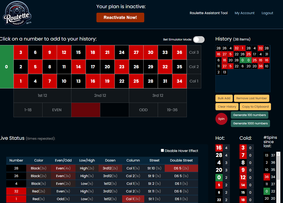 Mídia 2 de Assistente de roleta - Ultimate Rolete Simulator & Gambling Stats Assistant