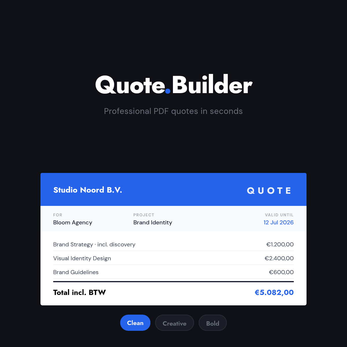 Quote & Proposal Builder