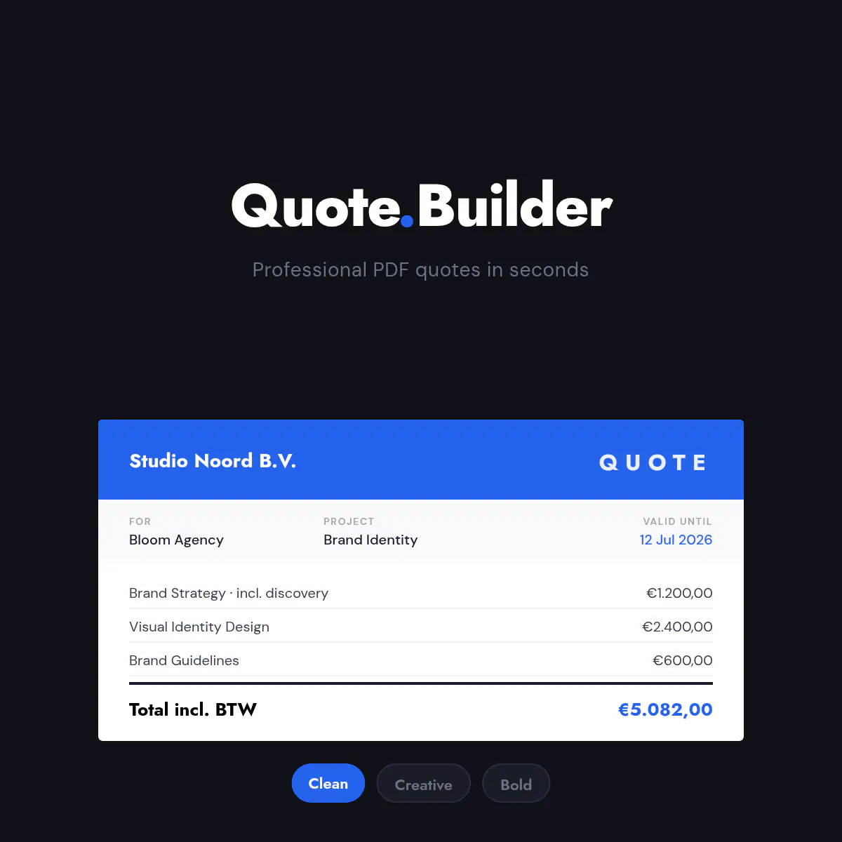 Quote & Proposal Builder