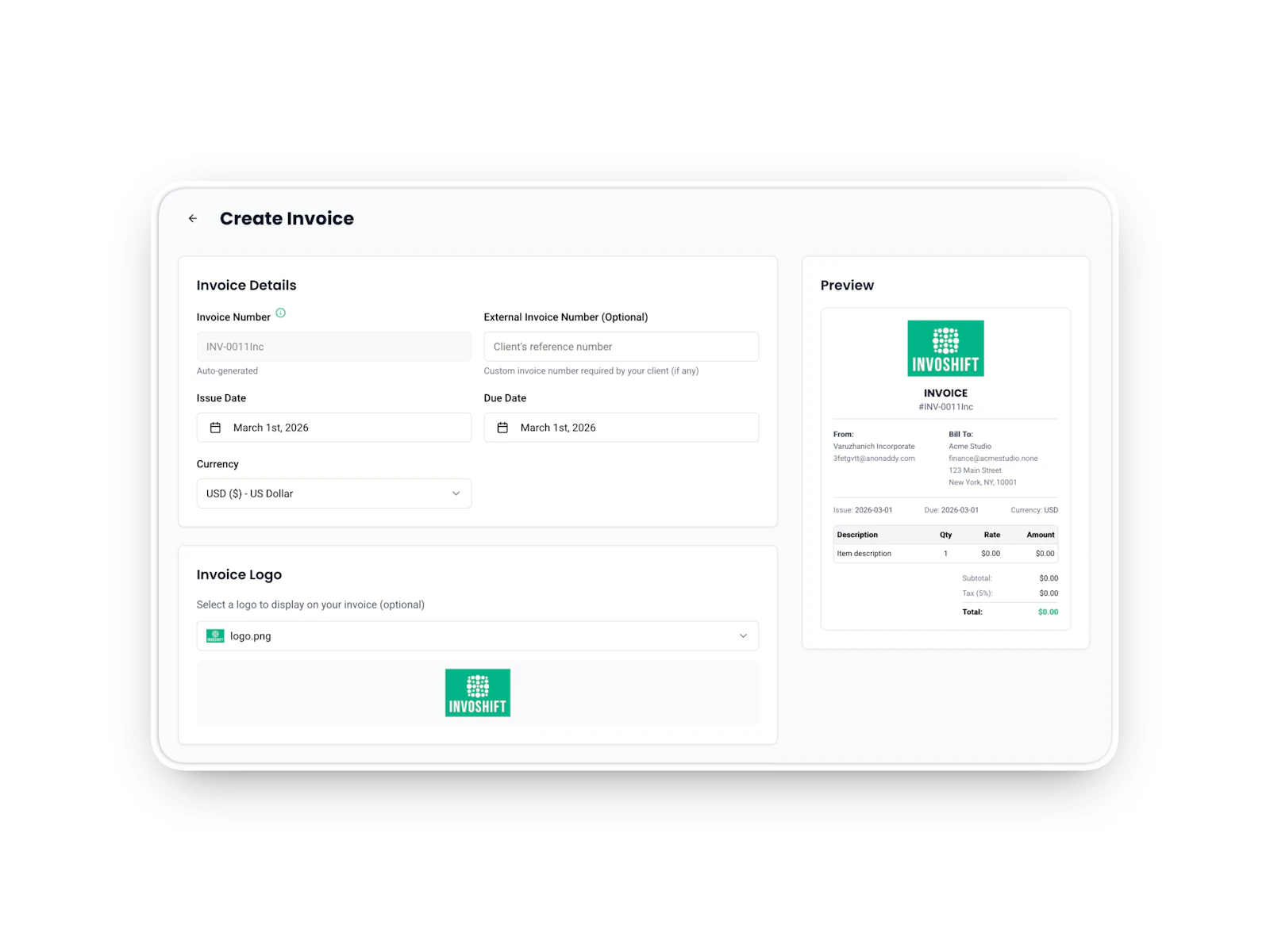 InvoShift screenshot 2